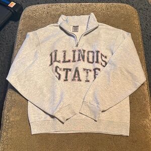 Jerzees Gray Illinois State Quarter Zip Hoodie